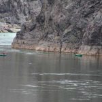 visitors rafting down river